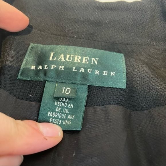 RALPH LAUREN LRL CREST LOGO EMBROIDERED DOUBLE BREASTED WOOL BLAZER BLACK 10 - Picture 5 of 8